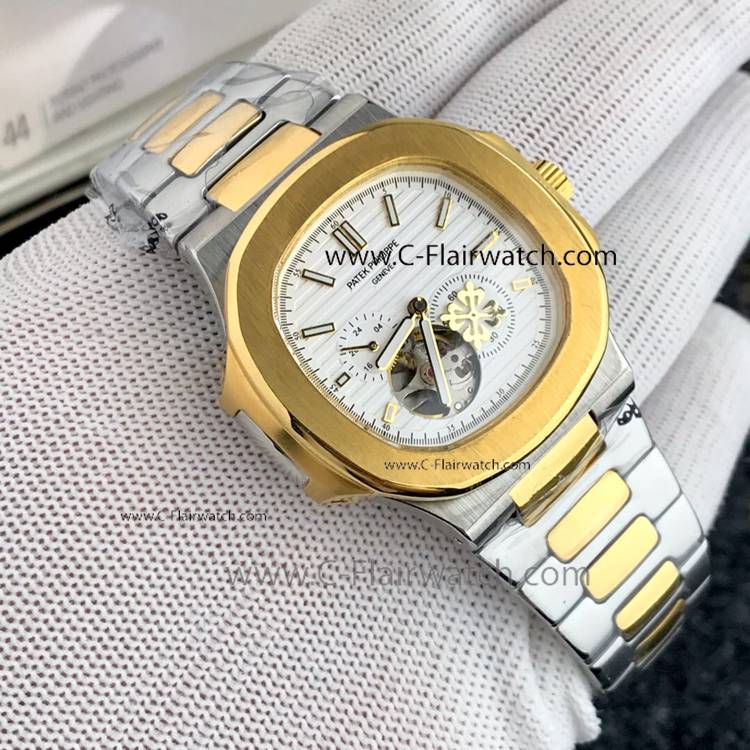 Replica Patek Philippe Tourbillon Nautilus Two Tone Watch